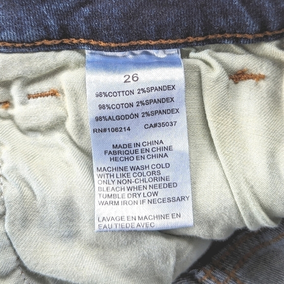 Sam Edelman Mary Jane Distressed Hoh Rise Straight Jean in Dark Wash Size 26 - Picture 4 of 9